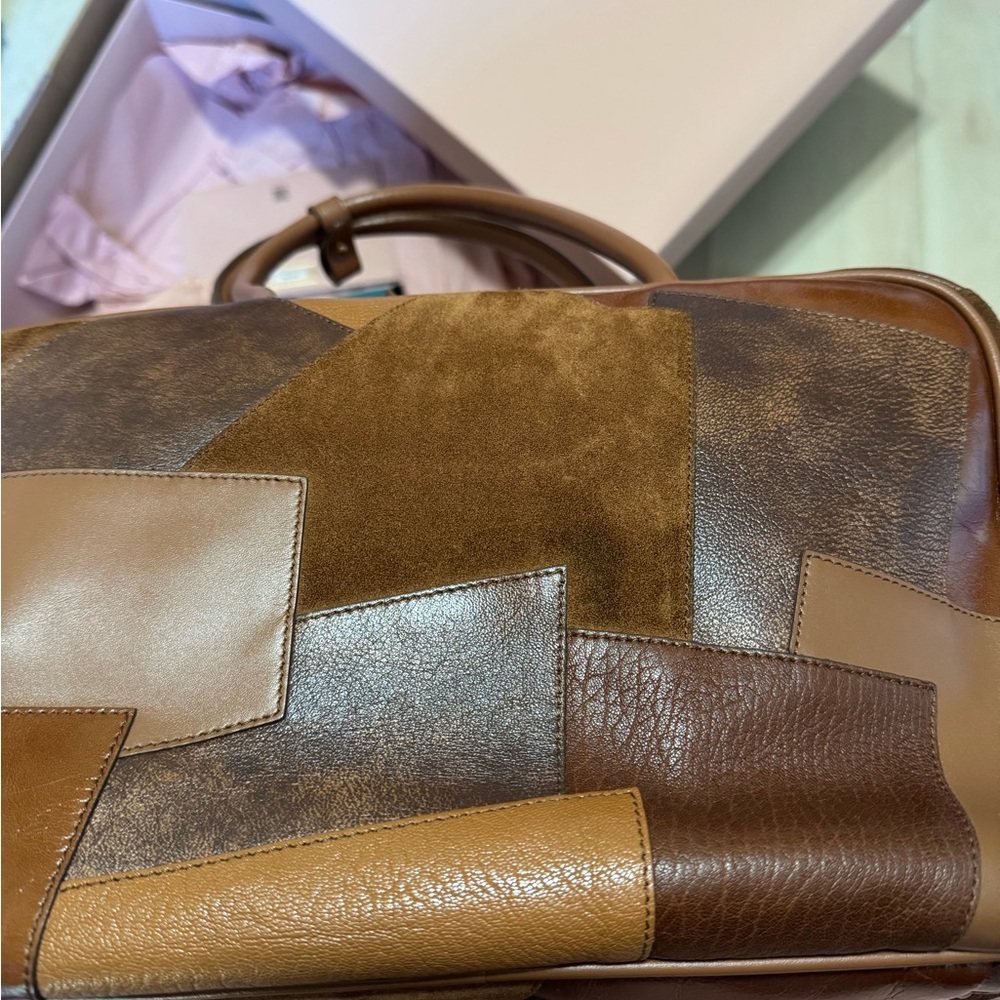 Miu Miu Brown Leather Patchwork Men's Bag - Picture 14 of 17